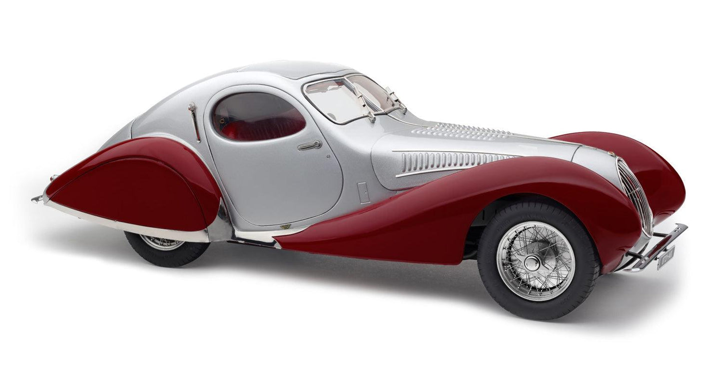 CMC Modelcars Talbot - Lago Coupe T150 C - SS Figoni & Falaschi Teardrop, 1937 - 39 silber / rot 1:18 Modell - Artexio