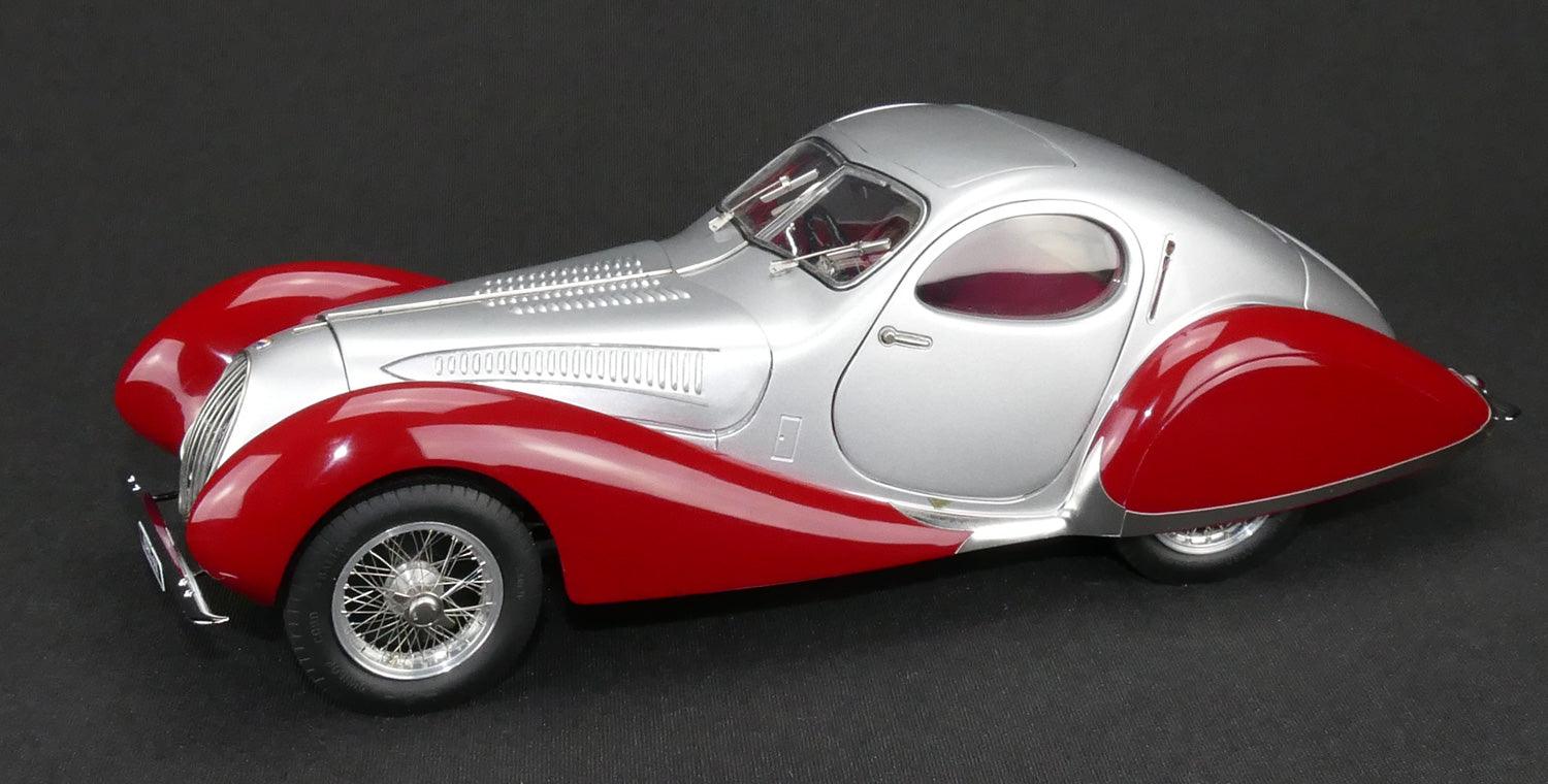 CMC Modelcars Talbot - Lago Coupe T150 C - SS Figoni & Falaschi Teardrop, 1937 - 39 silber / rot 1:18 Modell - Artexio