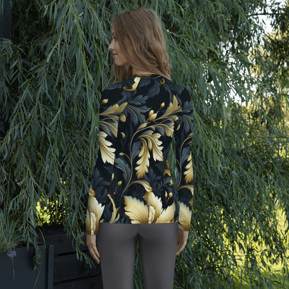 Damen Rash Guard "Golden Flora" - Artexio