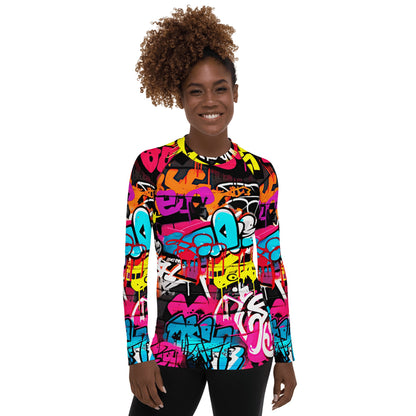 Damen Rash Guard "Graffiti" - Artexio