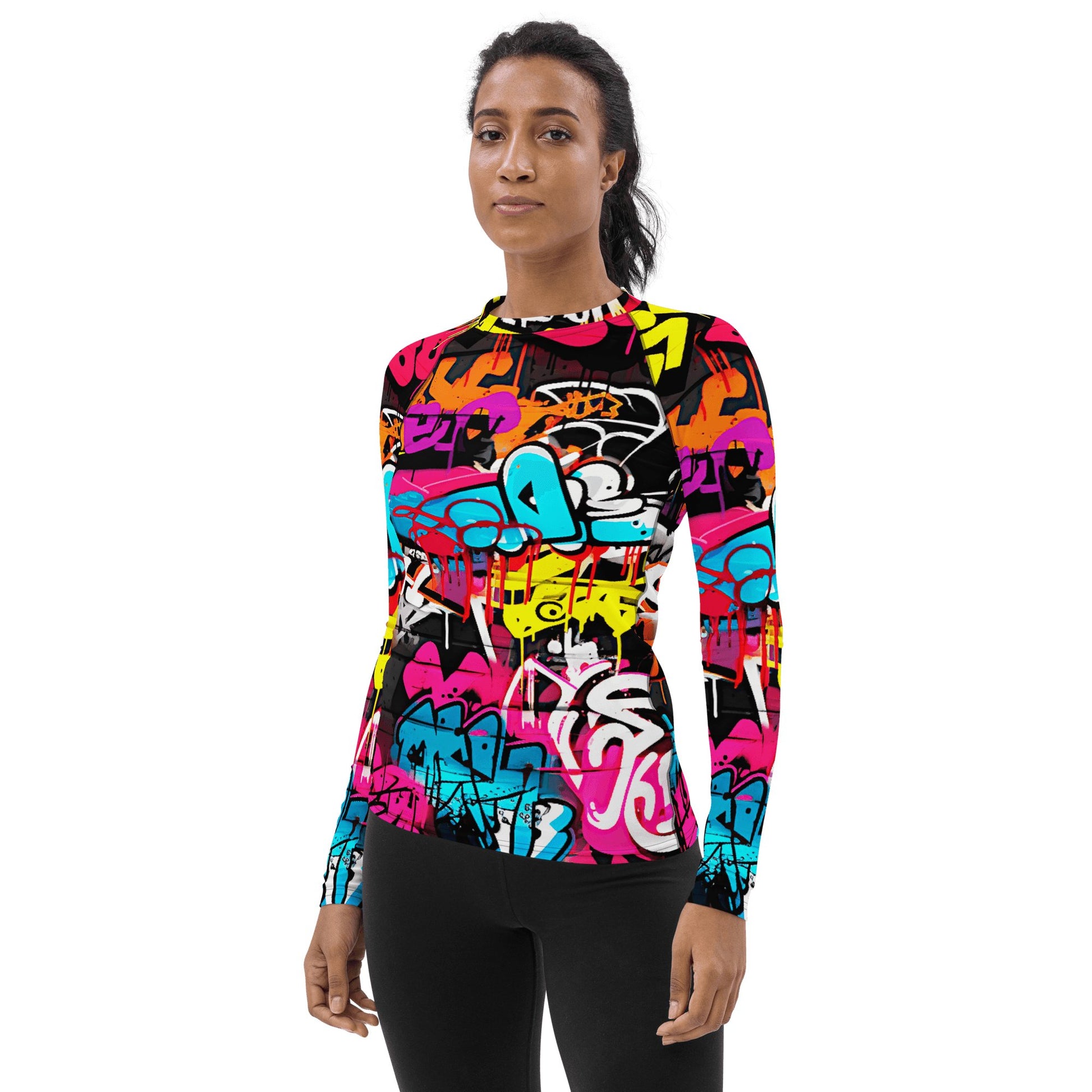 Damen Rash Guard "Graffiti" - Artexio