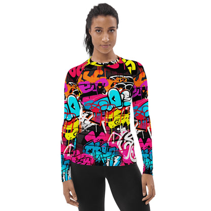 Damen Rash Guard "Graffiti" - Artexio