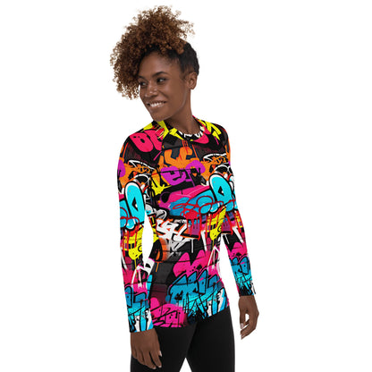 Damen Rash Guard "Graffiti" - Artexio