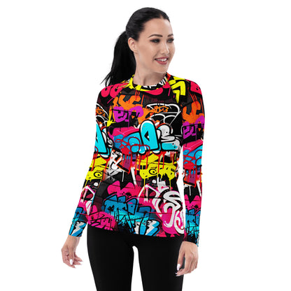 Damen Rash Guard "Graffiti" - Artexio