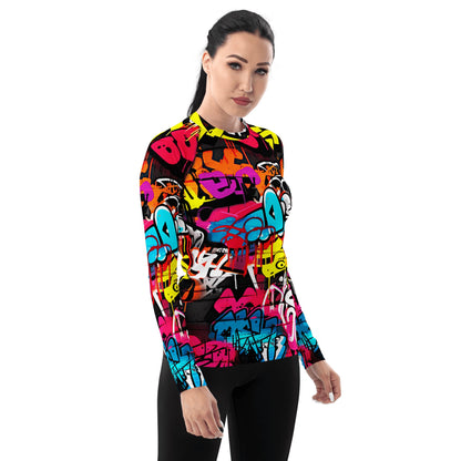 Damen Rash Guard "Graffiti" - Artexio