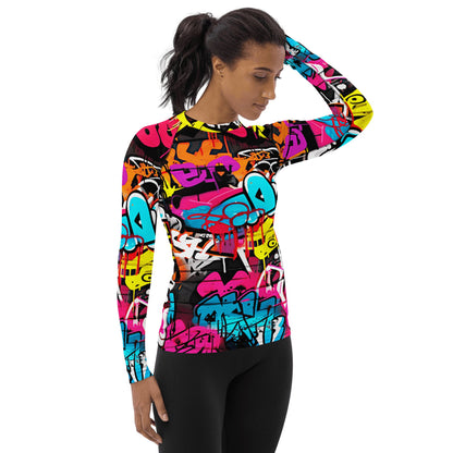 Damen Rash Guard "Graffiti" - Artexio