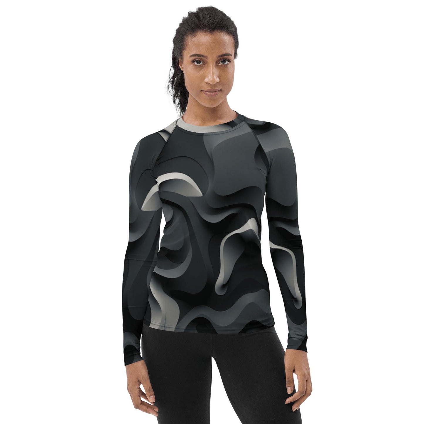 Damen Rash Guard "Monochrome Flow" - Artexio