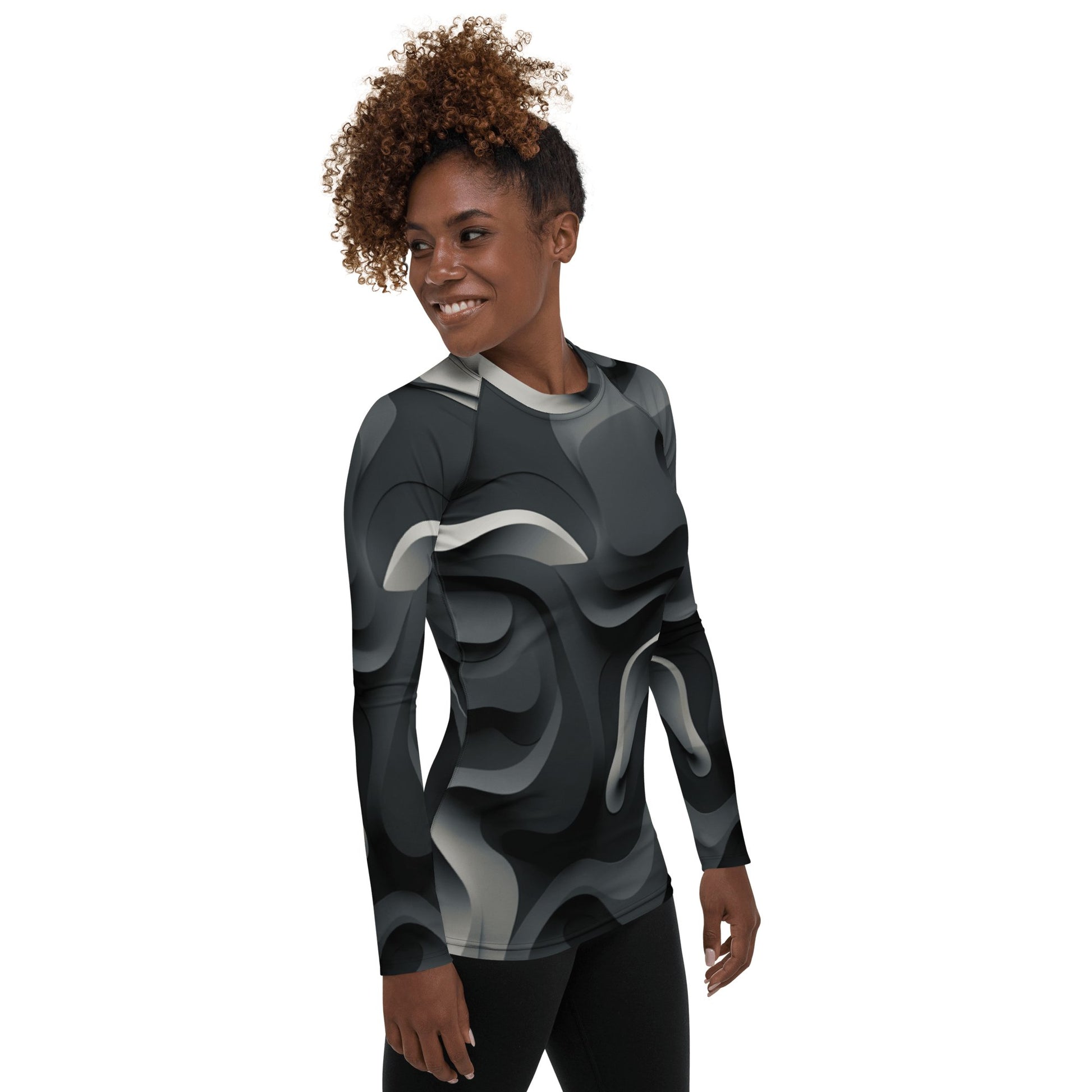 Damen Rash Guard "Monochrome Flow" - Artexio