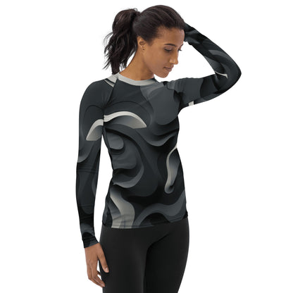 Damen Rash Guard "Monochrome Flow" - Artexio