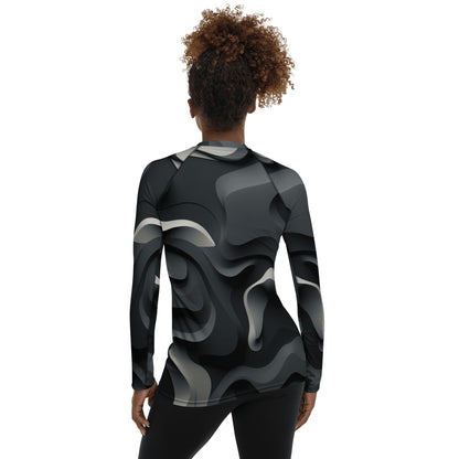 Damen Rash Guard "Monochrome Flow" - Artexio