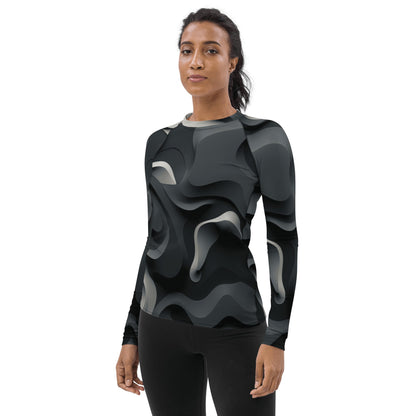 Damen Rash Guard "Monochrome Flow" - Artexio