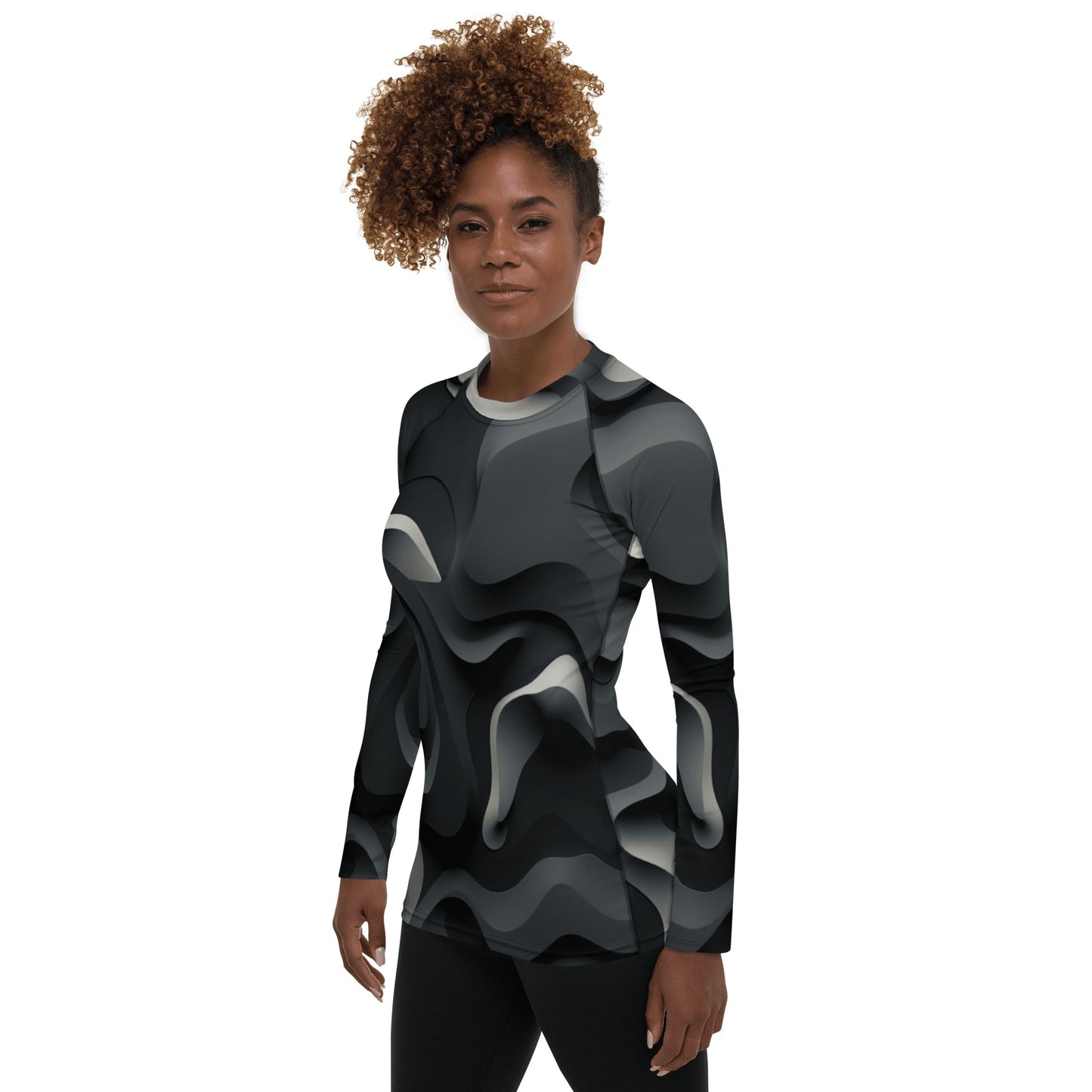 Damen Rash Guard "Monochrome Flow" - Artexio