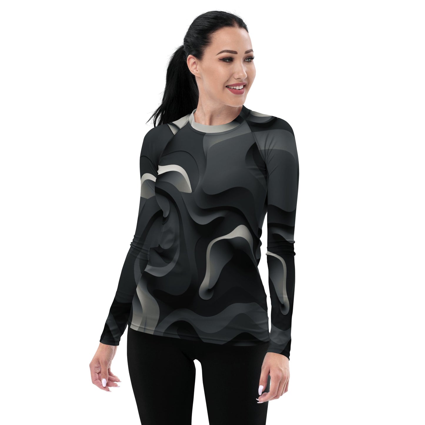 Damen Rash Guard "Monochrome Flow" - Artexio