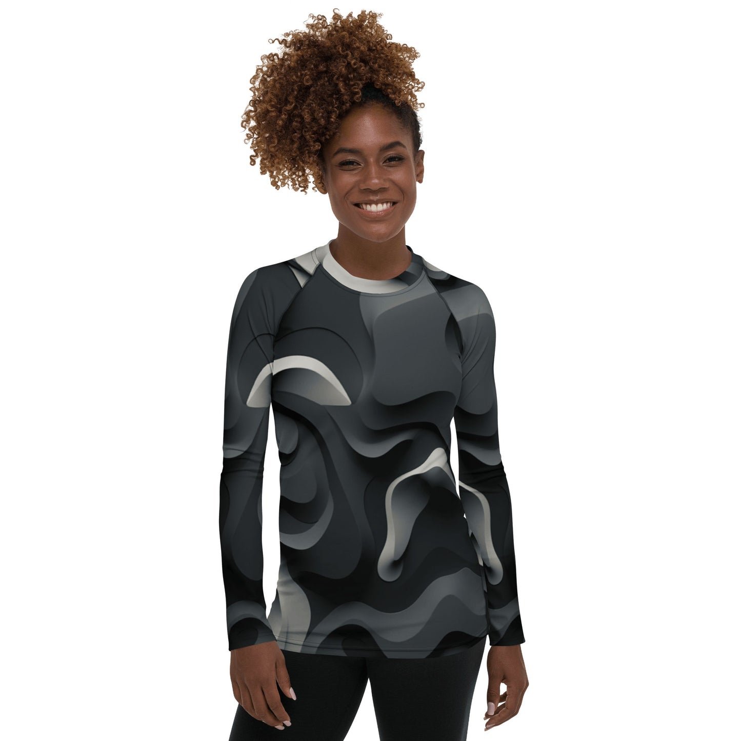 Damen Rash Guard "Monochrome Flow" - Artexio