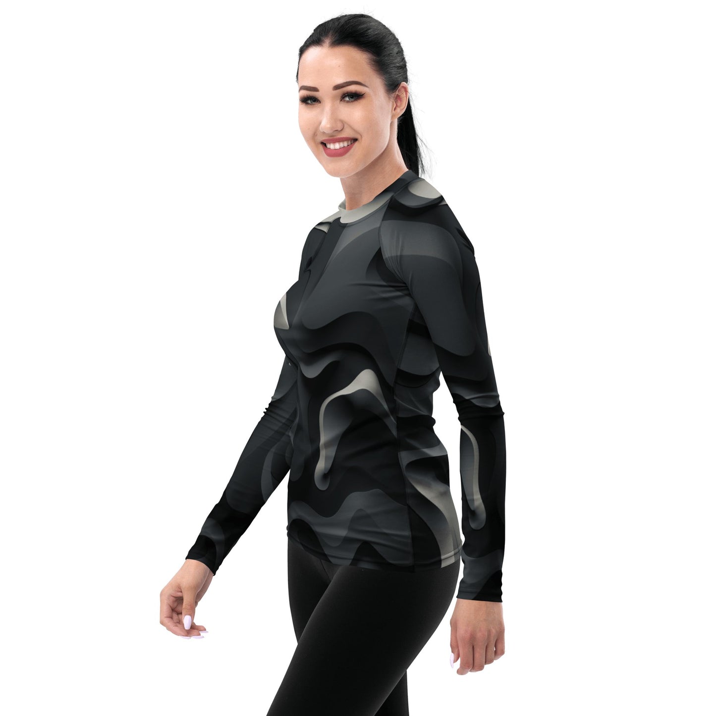 Damen Rash Guard "Monochrome Flow" - Artexio