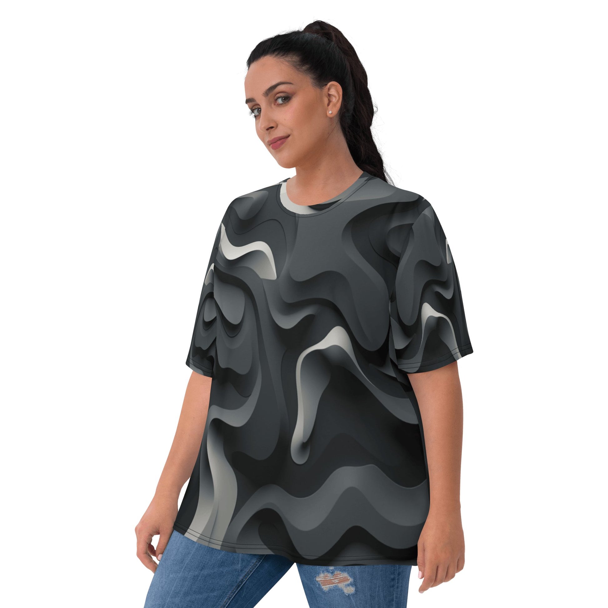 Damen T-Shirt "Monochrome Flow" - Artexio