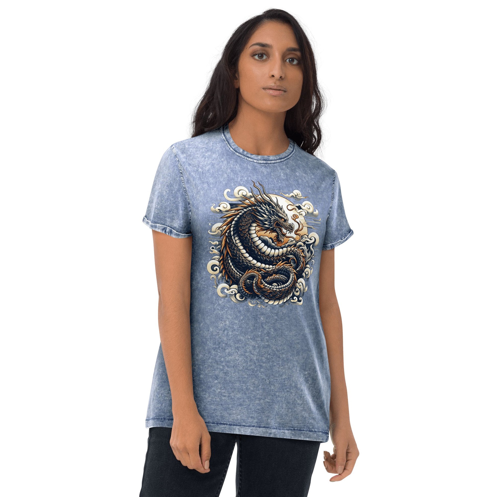 Denim T-Shirt "Drache" - Artexio