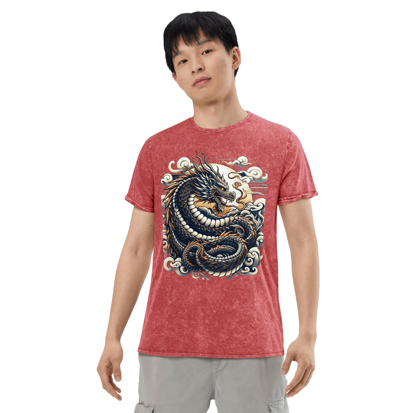 Denim T-Shirt "Drache" - Artexio