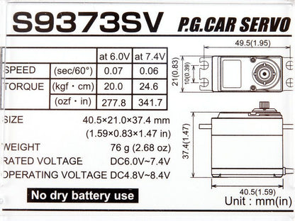 Futaba S9373SV Aluminium Servo 0.06s/24.6kg