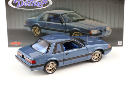 GMP/ACME Ford Mustang 5.0 LX Detroit Speed, Inc. 1989 - Medium Shadow Blue with Custom 7 - Spoke Wheels 1:18 - Artexio