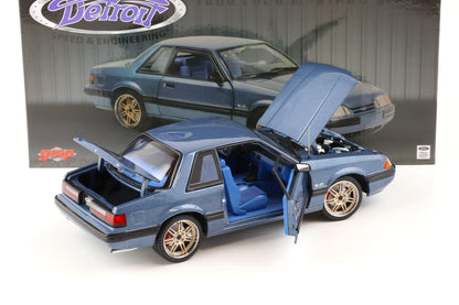 GMP/ACME Ford Mustang 5.0 LX Detroit Speed, Inc. 1989 - Medium Shadow Blue with Custom 7 - Spoke Wheels 1:18 - Artexio