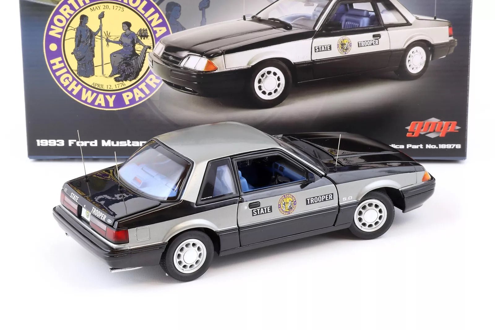 GMP/ACME Ford Mustang 5.0 SSP - North Carolina Highway Patrol State Trooper 1993 1:18 Modell - Artexio