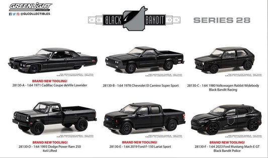 Greenlight Black Bandit Series 28 (Set mit 6 Modellwagen) 1:64 Modelle - Artexio