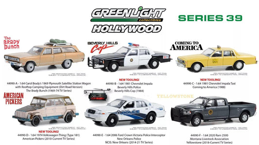 Greenlight Hollywood Series 39 (Set mit 6 Modellwagen) 1:64 Modelle - Artexio