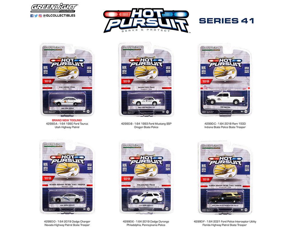 Greenlight Hot Pursuit Series 41 (Set mit 6 Modellwagen) 1:64 Modelle - Artexio