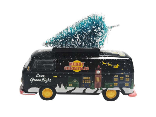 Greenlight Volkswagen Type 2 Panel Van Christmas Edition with Tree Accessory 1:64 Modell