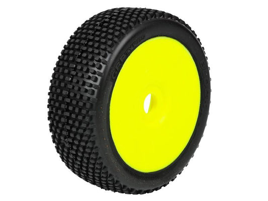 GRP 1:8 Buggy Komplettrad M20 BLOCK Felgendesign gelb in S25 Synthetic Compound Super Soft