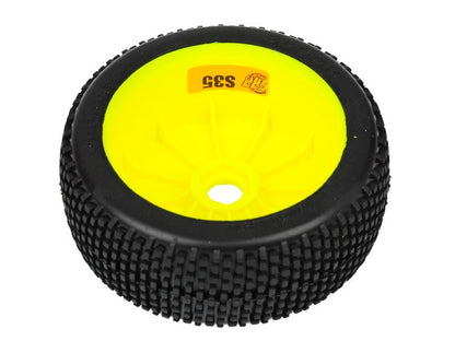 GRP 1:8 Buggy Komplettrad M20 BLOCK Felgendesign gelb in S35 Synthetic Compound Soft