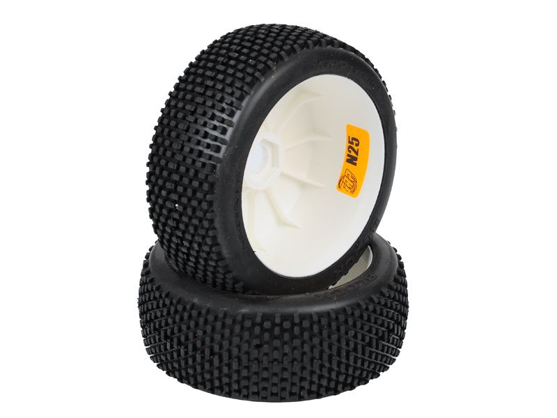 GRP 1:8 Buggy Komplettrad M20 BLOCK Felgendesign weiß in N25 Natural Compound Super Soft