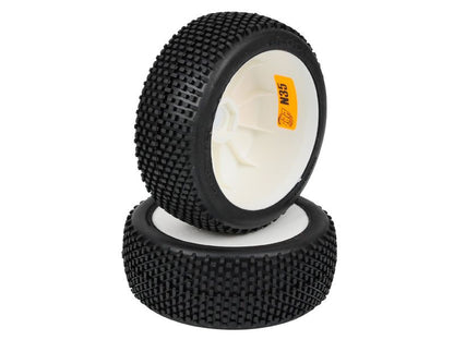 GRP 1:8 Buggy Komplettrad M20 BLOCK Felgendesign weiß in N35 Natural Compound Soft