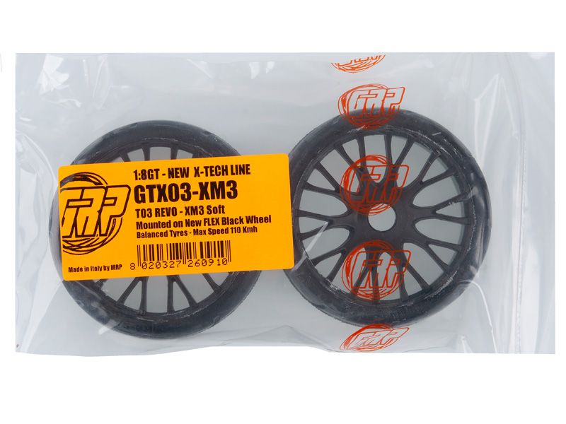 GRP 1:8 GT XM3 Profil T03 REVO Komplettrad Long - Soft schwarz