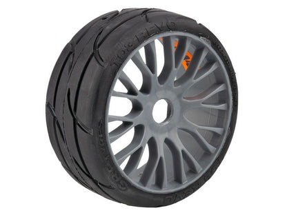 GRP 1:8 GT XM4 Profil T03 REVO Komplettrad Soft-Medium grau "Markencup"