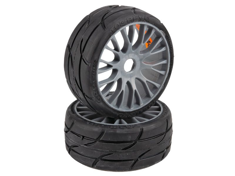 GRP 1:8 GT XM4 Profil T03 REVO Komplettrad Soft-Medium grau "Markencup"