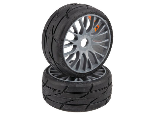 GRP 1:8 GT XM4 Profil T03 REVO Komplettrad Soft-Medium grau "Markencup"
