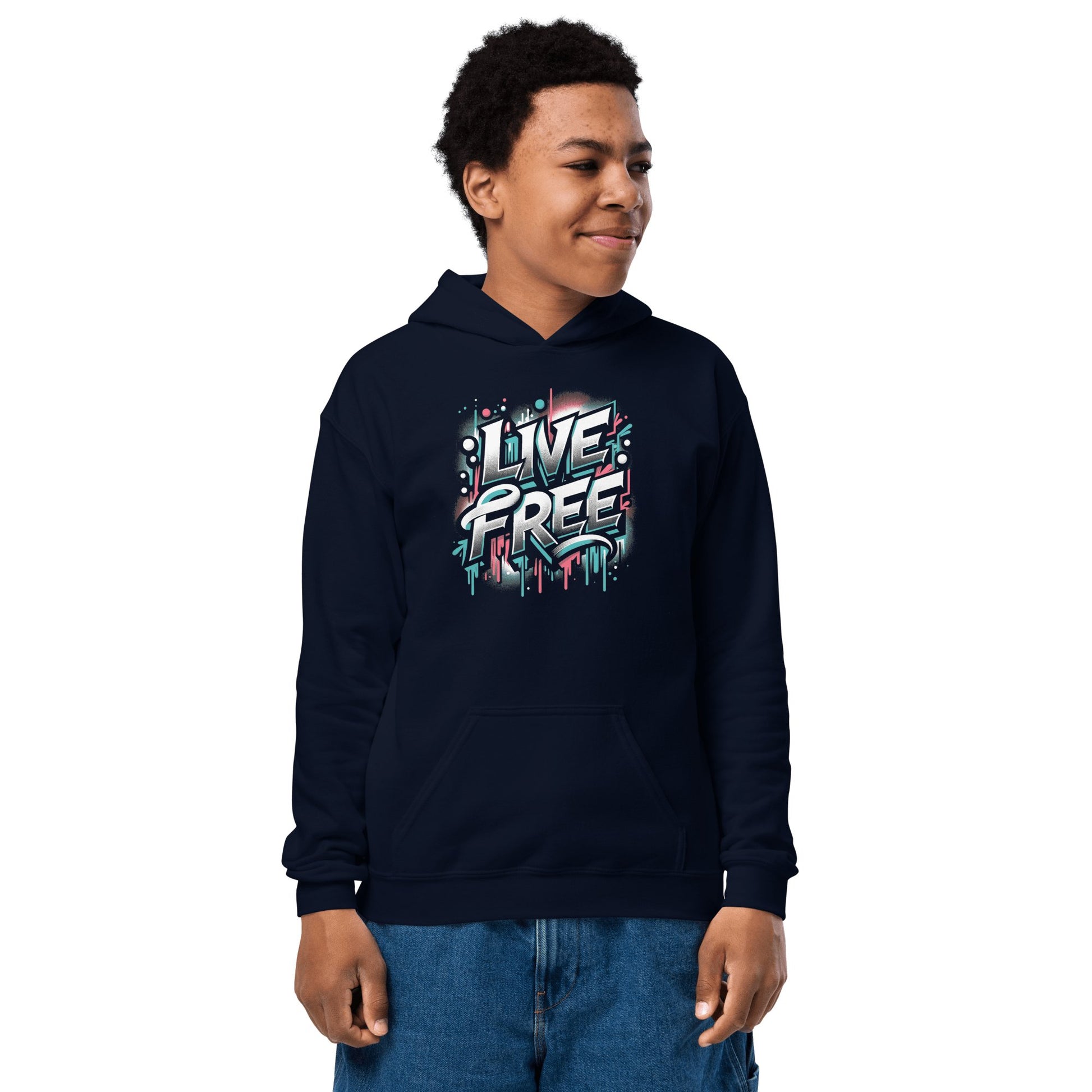 Heavy Blend Hoodie für Jugendliche "Live Free" - Artexio