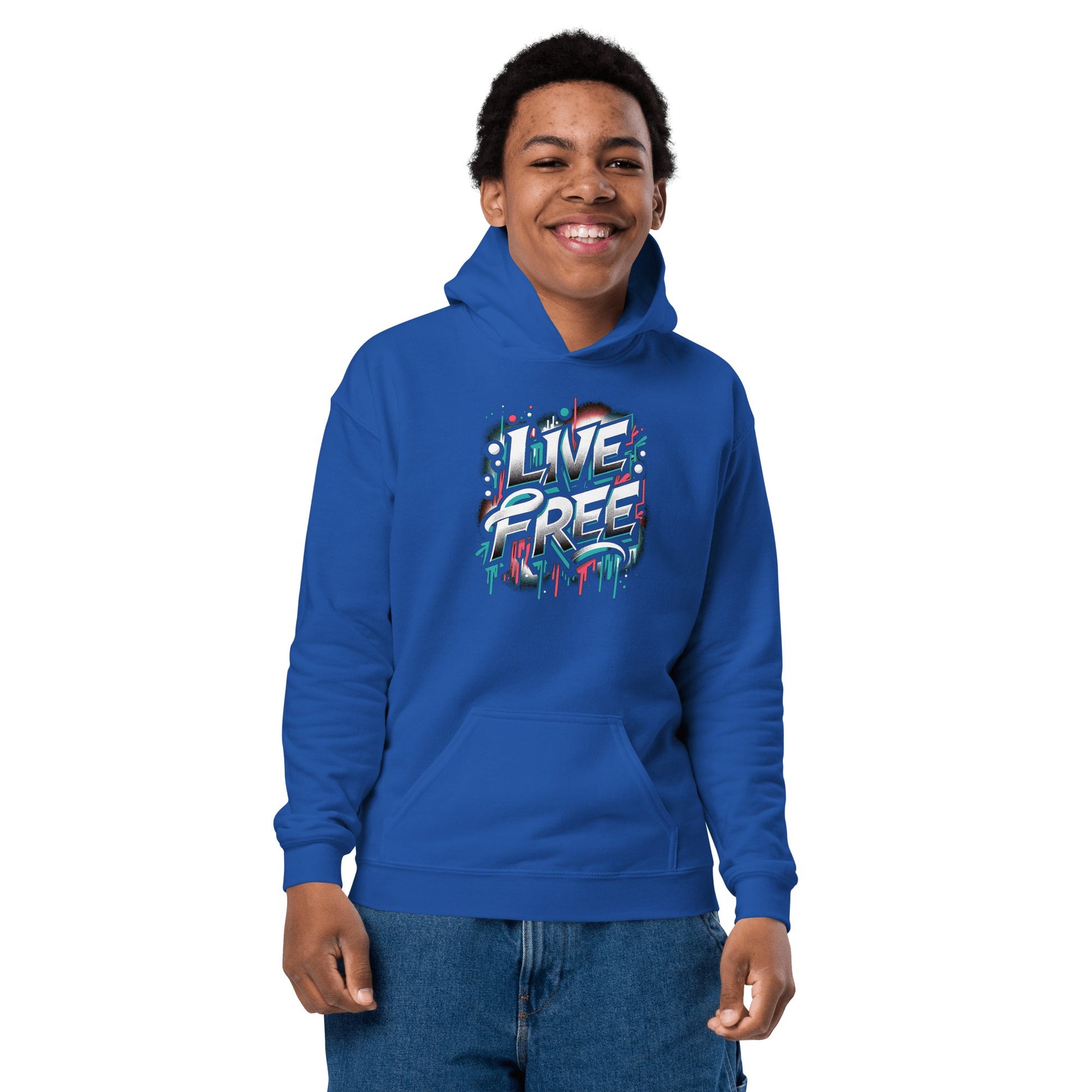 Heavy Blend Hoodie für Jugendliche "Live Free" - Artexio