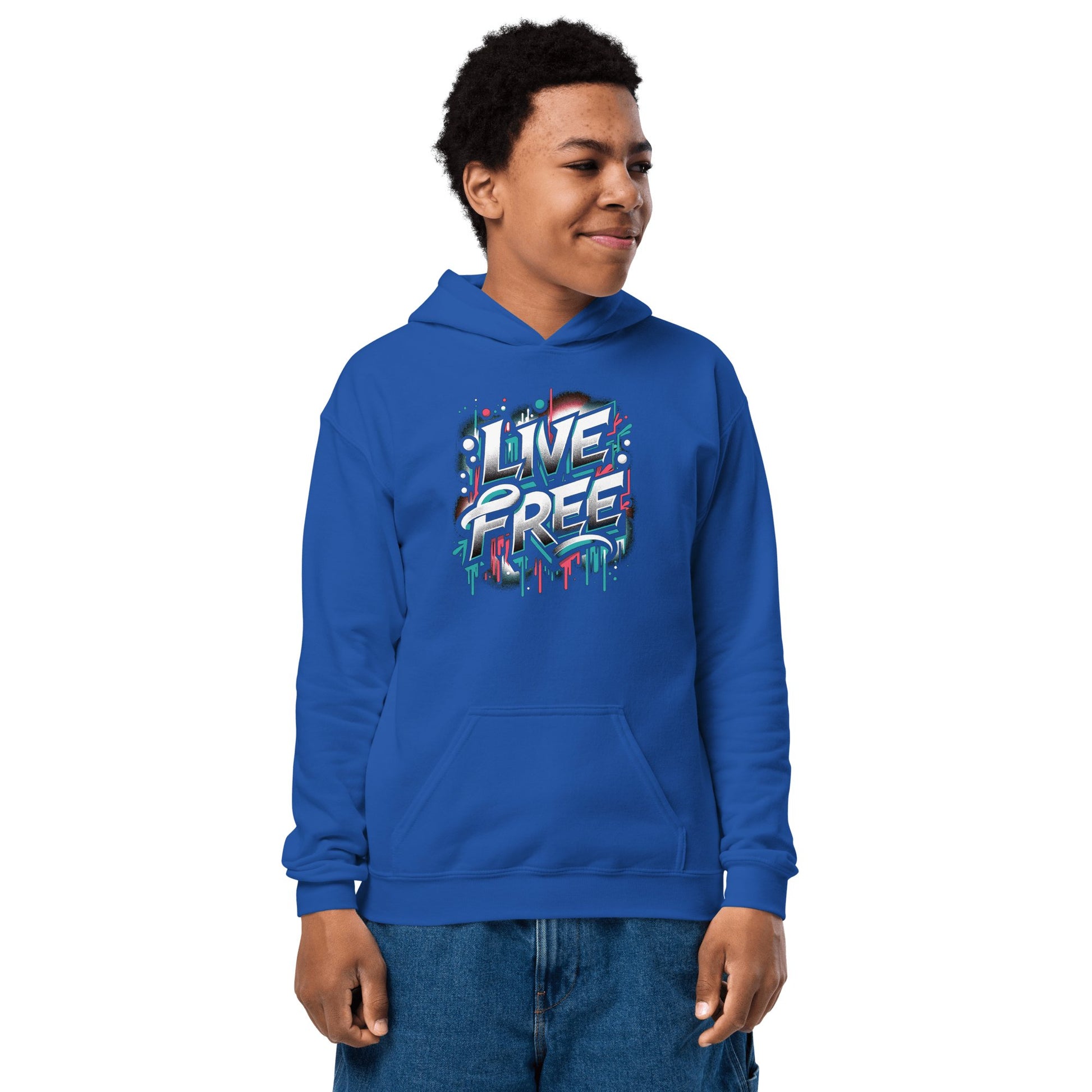 Heavy Blend Hoodie für Jugendliche "Live Free" - Artexio