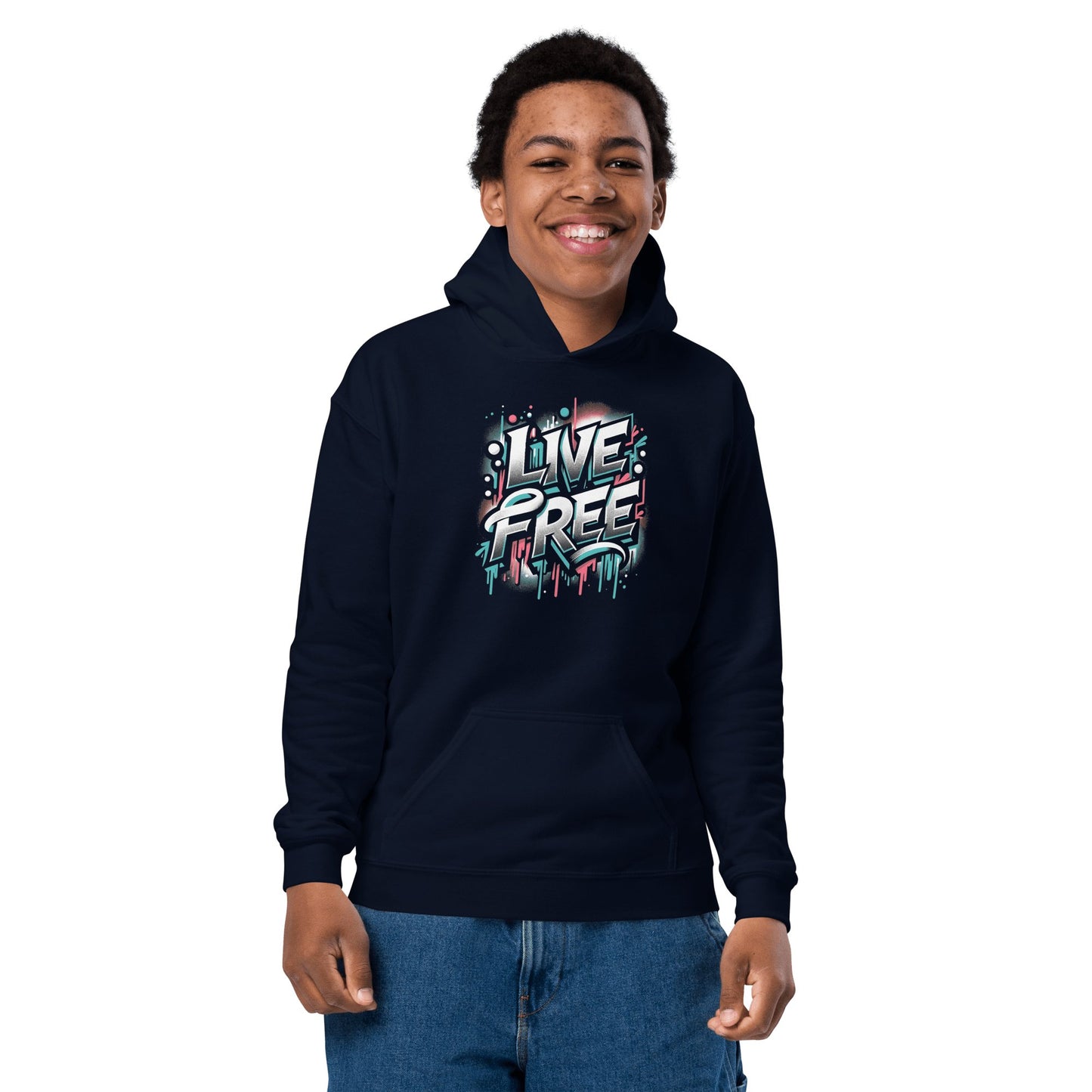 Heavy Blend Hoodie für Jugendliche "Live Free" - Artexio