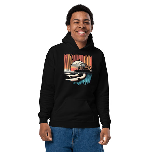 Heavy Blend Hoodie für Jugendliche "Santa Monica Pier" - Artexio