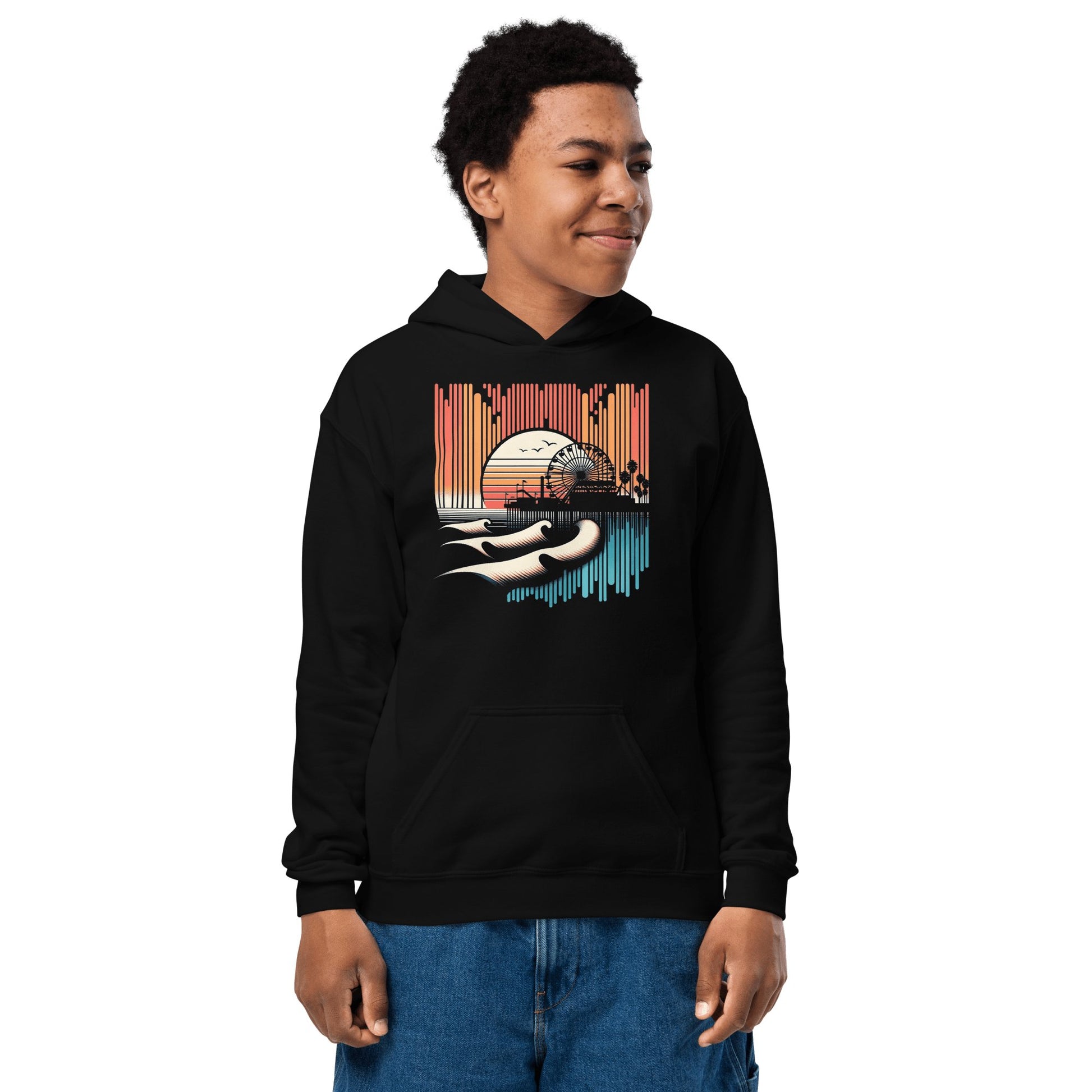 Heavy Blend Hoodie für Jugendliche "Santa Monica Pier" - Artexio