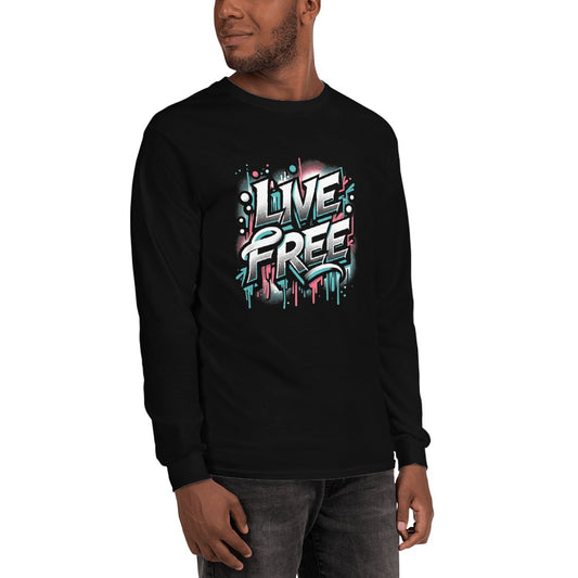 Herren Langarmshirt "Live Free" - Artexio