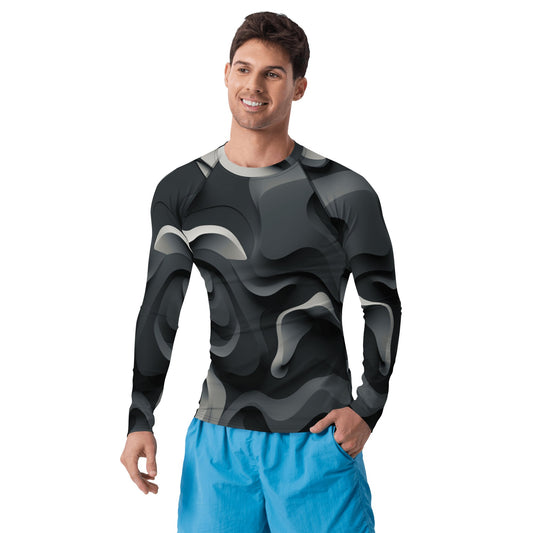 Herren Rash Guard "Monochrome Flow" - Artexio