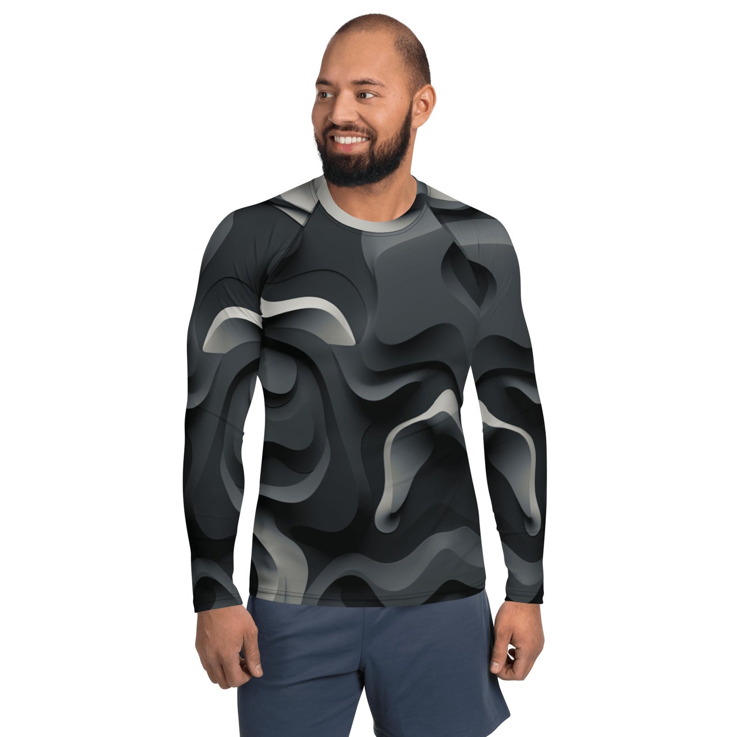 Herren Rash Guard "Monochrome Flow" - Artexio