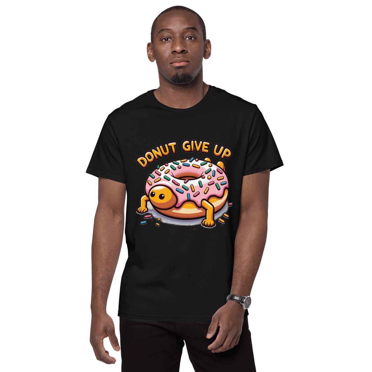 Herren T-Shirt aus Premium Baumwolle "Donut give up" - Artexio