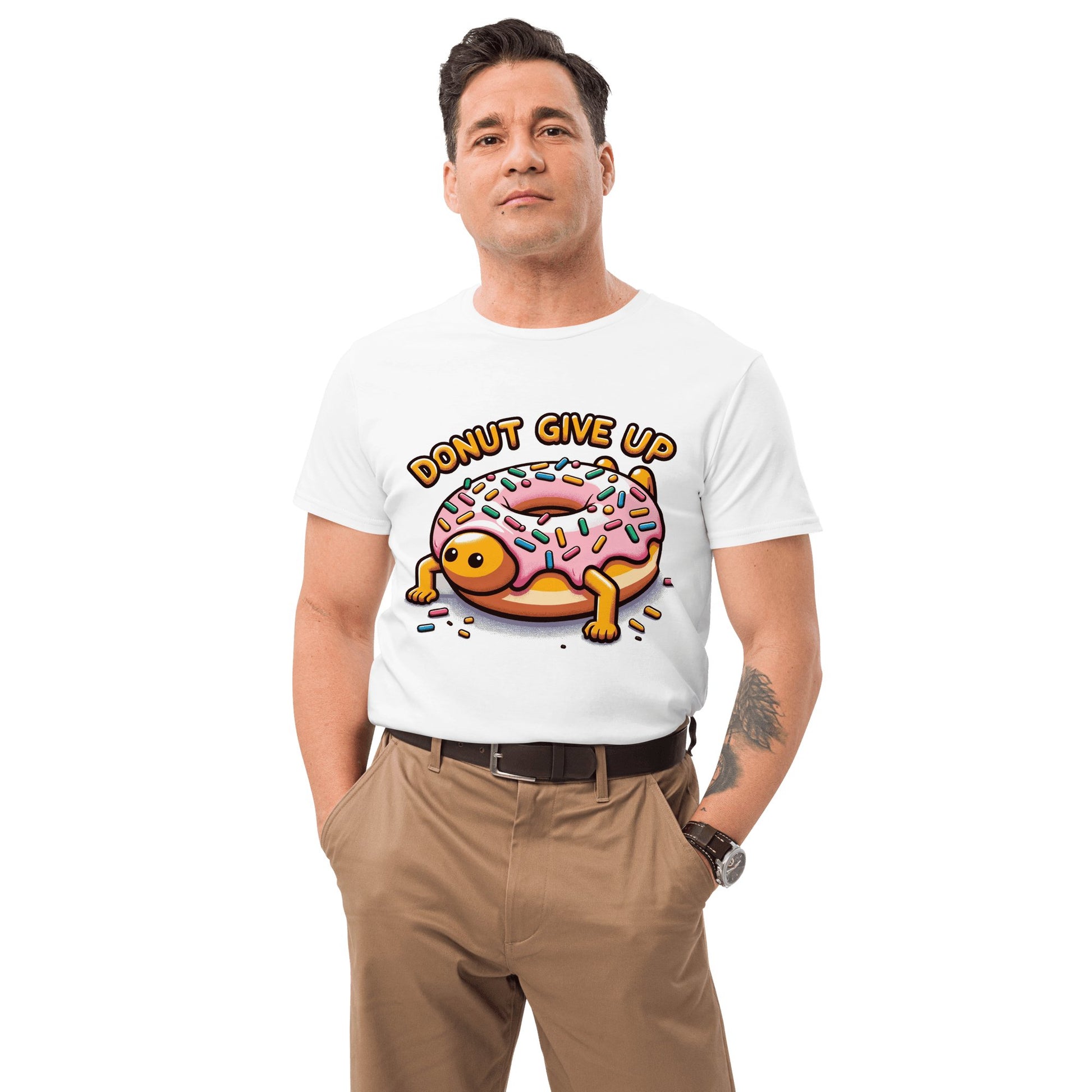 Herren T-Shirt aus Premium Baumwolle "Donut give up" - Artexio