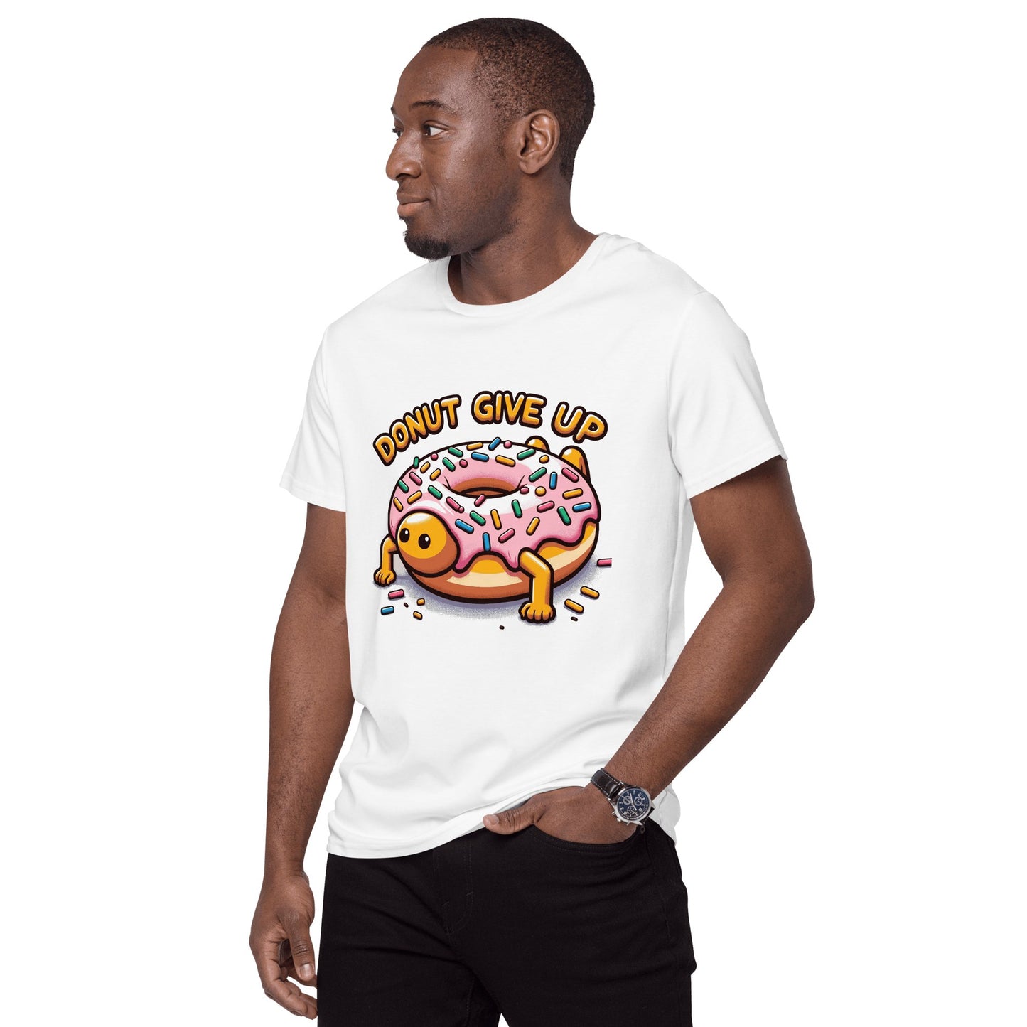 Herren T-Shirt aus Premium Baumwolle "Donut give up" - Artexio